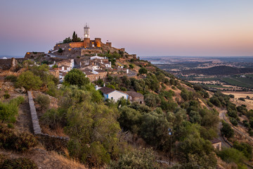 Sunset view of Monsaraz village, Alqueva, Portugal