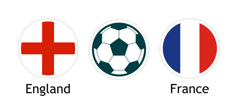 England versus France - Vector banner for soccer competition.