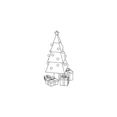 Christmass Tree and Gift Box Line