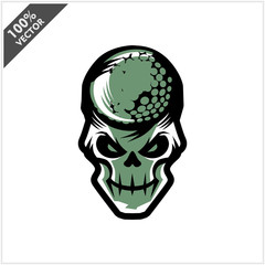 Golf skull Head Logo Vector