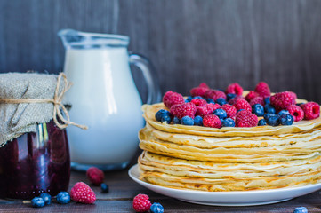 crepes, honey and milk