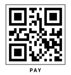 QR code pay button icon for scanning with smartphone. Flat design element for mobile app, retail, shopping