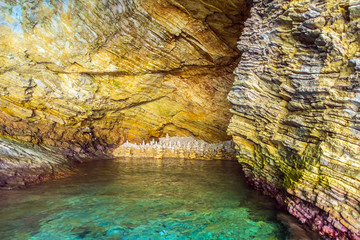 Blue caves Greece island of Zakynthos.