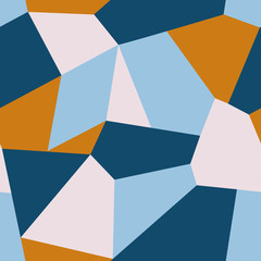 Abstract seamless pattern. Bright geometric background made of rhombus and other shapes. Flat texture for fashion design, textile, fabric, wallpaper, surface or wrapping paper.