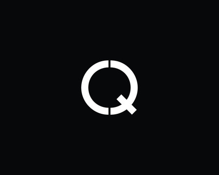 Professional and Minimalist Letter OQ CQ Logo Design, Editable in Vector Format in Black and White Color