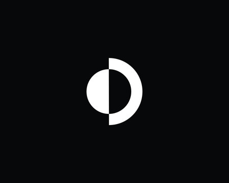 Professional and Minimalist Letter CD OD Logo Design, Editable in Vector Format in Black and White Color