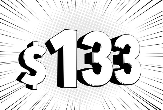 Dollar Signs Money Clipart Vector, 3dollar Three Price Symbol Comic Numbers  With Dollar Sign On Speed, $3, 3, 3$ PNG Image For Free Download