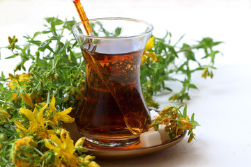 St. John's Wort tea ; Hypericum perforatum