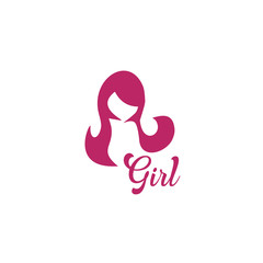 Woman face logo design vector template
