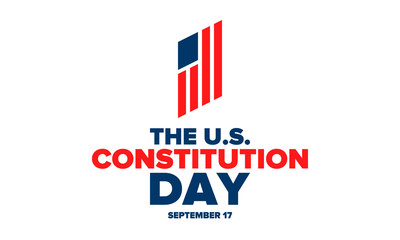 Constitution Day in United States. Holiday, celebrate annual in September 17. Citizenship Day. American Day. We the People. Patriotic american elements. Poster, card, banner, background. Vector