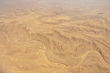 Aerial view of Libyan Desert - the northern and eastern part of the Sahara Desert near Cairo