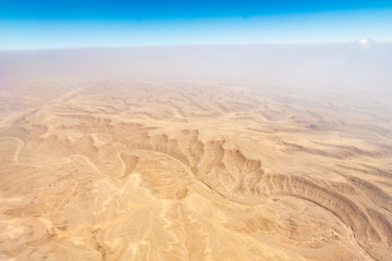 Aerial view of Libyan Desert - the northern and eastern part of the Sahara Desert near Cairo