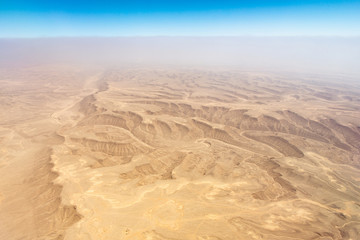 Aerial view of Libyan Desert - the northern and eastern part of the Sahara Desert near Cairo