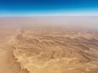 Aerial view of Libyan Desert - the northern and eastern part of the Sahara Desert near Cairo