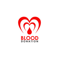 Blood donation logo design vector template