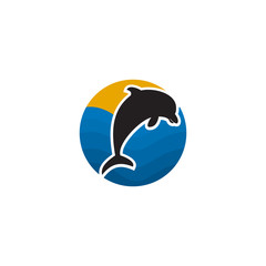 Dolphin logo design vector template