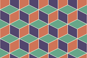 3d cubes seamless pattern ornament- 3d rendering background - Illustration