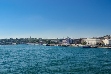 Fototapeta na wymiar bosporus,istanbul,turkey july 2017. wonderful nature and city view