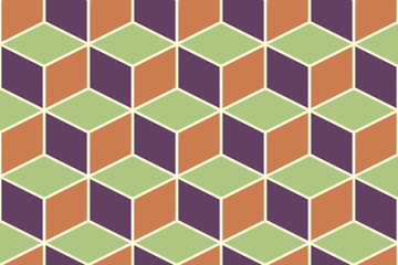 3d cubes seamless pattern ornament- 3d rendering background - Illustration