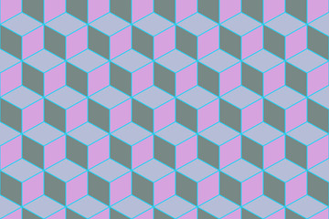 Obraz premium 3d cubes seamless pattern ornament- 3d rendering background - Illustration
