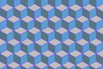 3d cubes seamless pattern ornament- 3d rendering background - Illustration