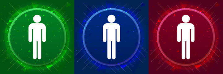 Man icon elegant modern design abstract buttons set illustration
