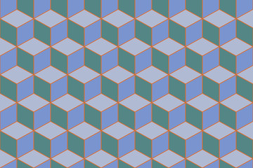 3d cubes seamless pattern ornament- 3d rendering background - Illustration