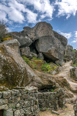 Picturesque view at the streets of the stone village of Monsanto