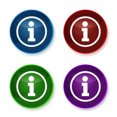 Info icon shiny round buttons set illustration