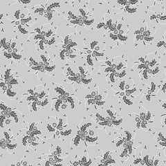 Vector seamless pattern with flowers. Endless print with flowers.