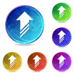 Upload icon digital abstract round buttons set illustration