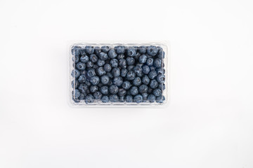 Blueberries on white background