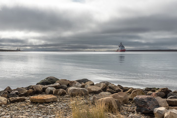 Coast Guard Ship in the Arctic Ocean at Cambridge Bay