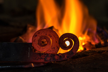 glowing wrought iron