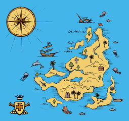 Geographic map. Vector drawing