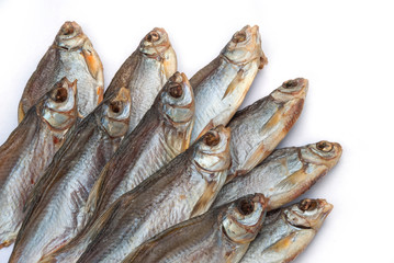 Obraz premium dried vobla on a white background