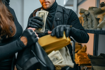 Bank robbery of the century, robbers hacked vault - obrazy, fototapety, plakaty