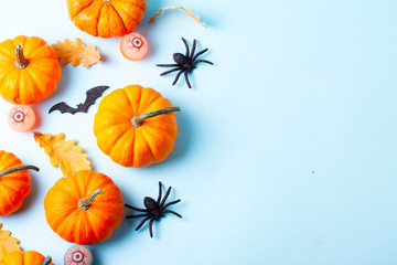 Halloween flat lay background