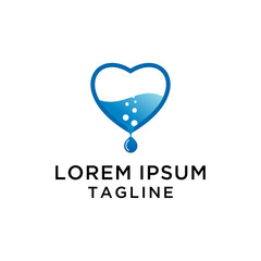 Love Water Logo Design Template