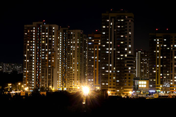 Fototapeta na wymiar Beautiful city view at night