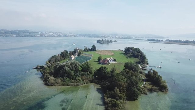 flying over the island - Switzerland 