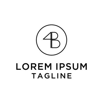 initial letter logo B4, logo template 