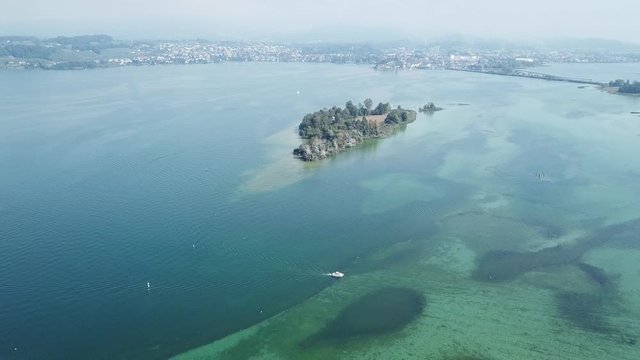 nice view of the lake and island - Switzerland 