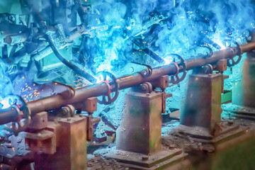 Scaffolding elements in the manufacture