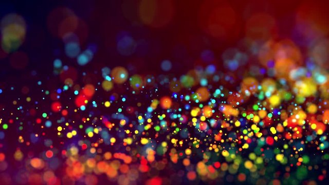 Abstract glitter 4k background with shining bokeh, sparkling multi colored particles for bright festive event. Use luma matte as alpha channel. Shallow depth of field. 28
