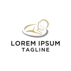 Baby Sleep Logo Design Illustration