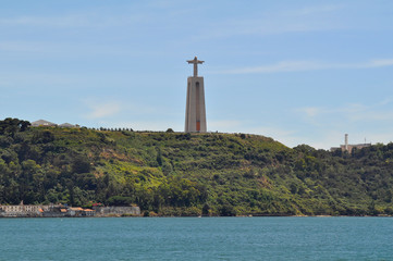 Cristo Rei (Christ the King) - view from Tajo river, Lisbon Portugal