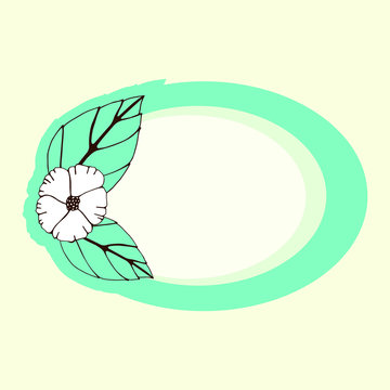 recommend clip art: oval frames with floral elements, mint leaves.