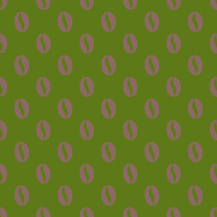 Coffee bean pattern Green background