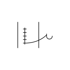 sew scar line icon on white background